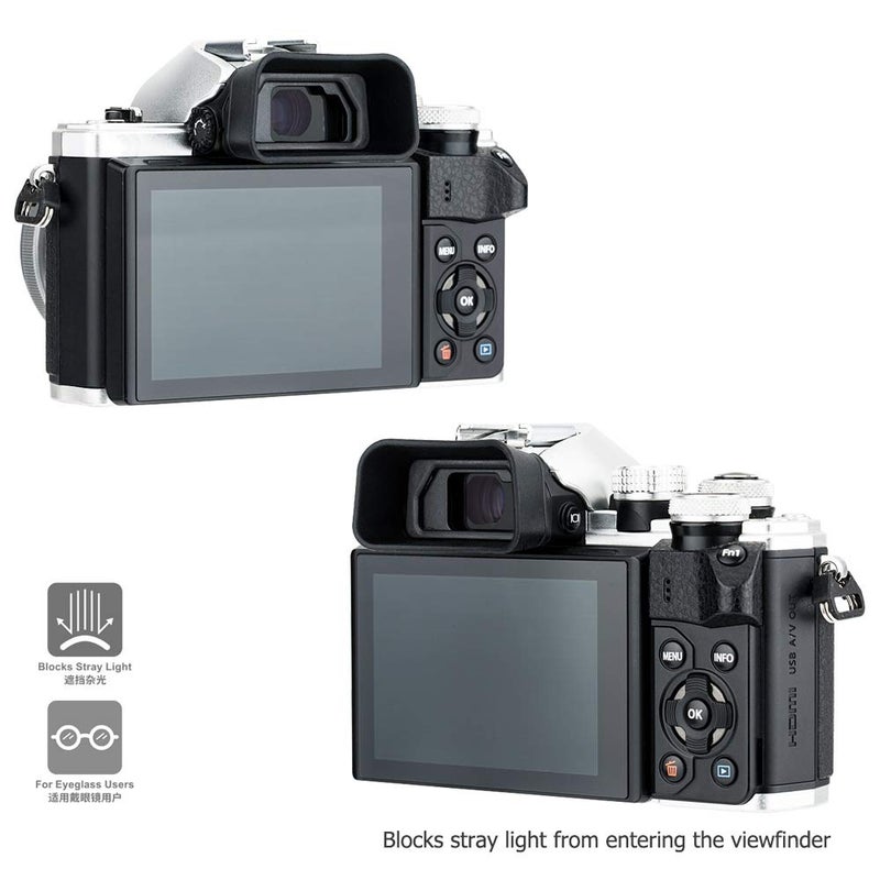 Kiorafoto Soft Silicon Camera Viewfinder Eyecup Eyepiece Eyeshade for Olympus OM System OM-3 OM-5 Mark II OM-D E-M10 Mark IV III II & E-M5 Mark III II Mirrorless Camera, Replaces Olympus EP-16 EP-15 Eye Cup - Image 5