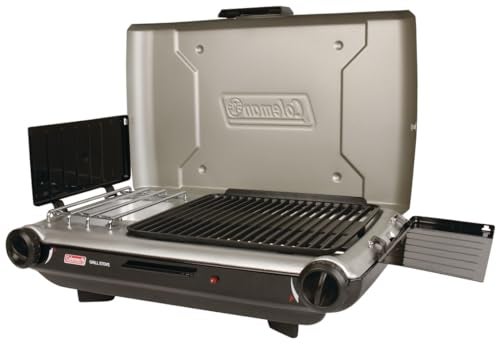 Coleman Tabletop 2in1 Grill Stove with 2 Adjustable Burners Propane GrillStove with PushButton Starter Wind Guards Grease Tray 20000 BTUs of Power for Camping Tailgating More - Image 3