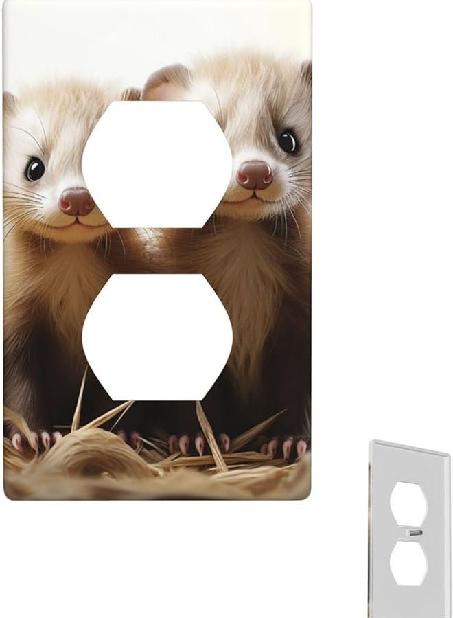 Standard Size Ferrets Light Switch Cover Wall Plate Single Toggle 1 Gang Blank Outlet Cover for Kitchen Bathroom Bedroom Decor - Image 1