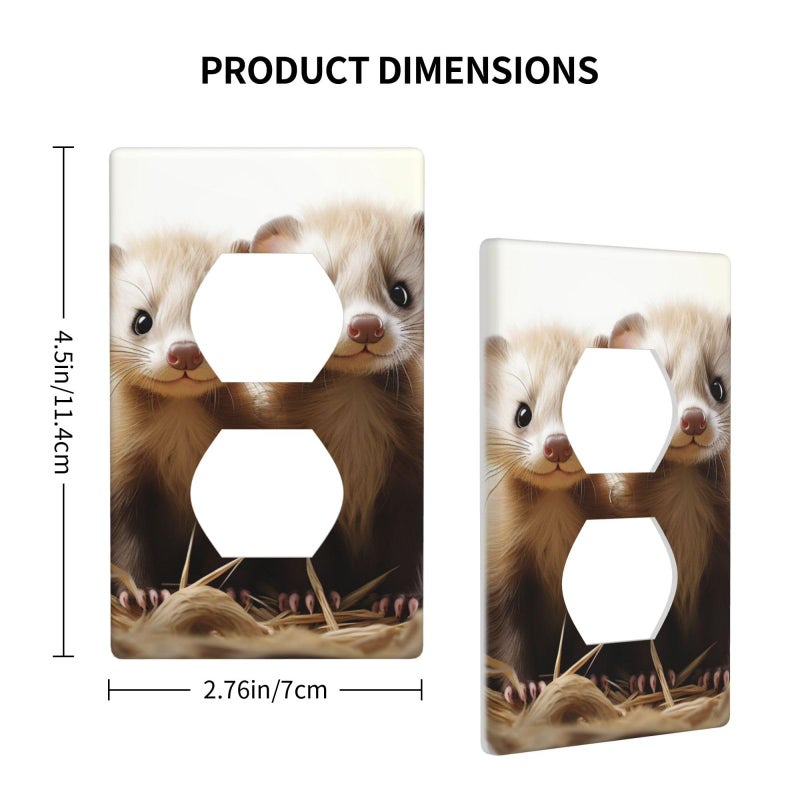 Standard Size Ferrets Light Switch Cover Wall Plate Single Toggle 1 Gang Blank Outlet Cover for Kitchen Bathroom Bedroom Decor - Image 3