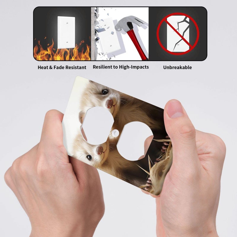 Standard Size Ferrets Light Switch Cover Wall Plate Single Toggle 1 Gang Blank Outlet Cover for Kitchen Bathroom Bedroom Decor - Image 4