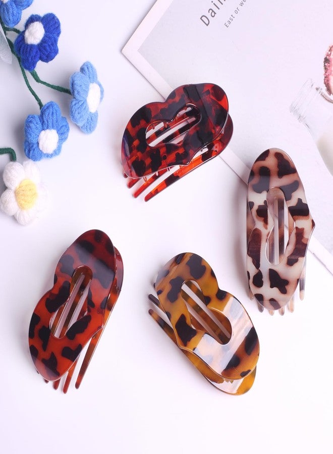 Aaiffey Flat Hair Clips for Women,Flat Claw Clips Lay Down Clips for Hair French Duck Billed Strong Hold Jaw Claw for Thick Thin Hair 4 Pcs - Image 4