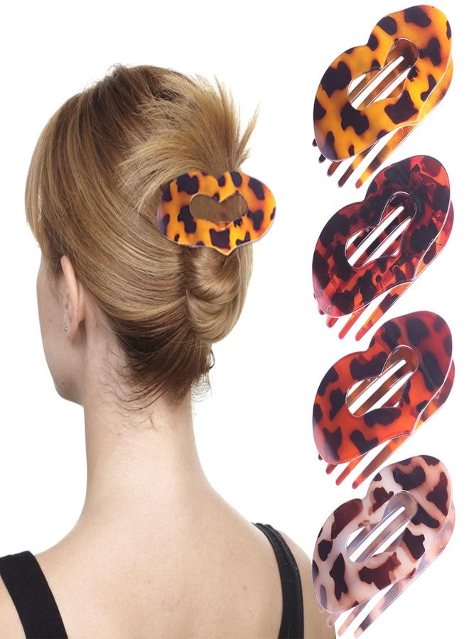 Aaiffey Flat Hair Clips for Women,Flat Claw Clips Lay Down Clips for Hair French Duck Billed Strong Hold Jaw Claw for Thick Thin Hair 4 Pcs - Image 1