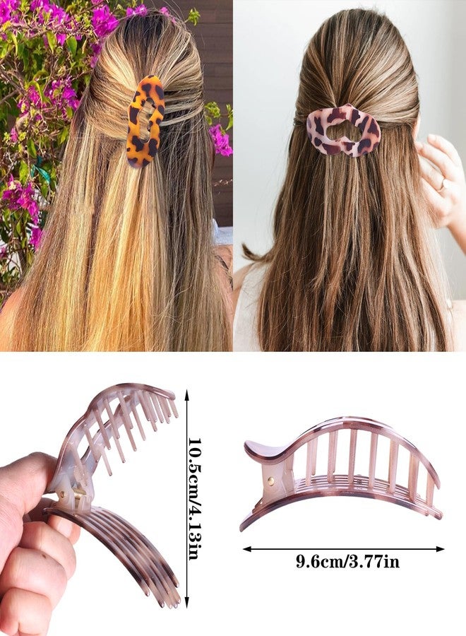 Aaiffey Flat Hair Clips for Women,Flat Claw Clips Lay Down Clips for Hair French Duck Billed Strong Hold Jaw Claw for Thick Thin Hair 4 Pcs - Image 3