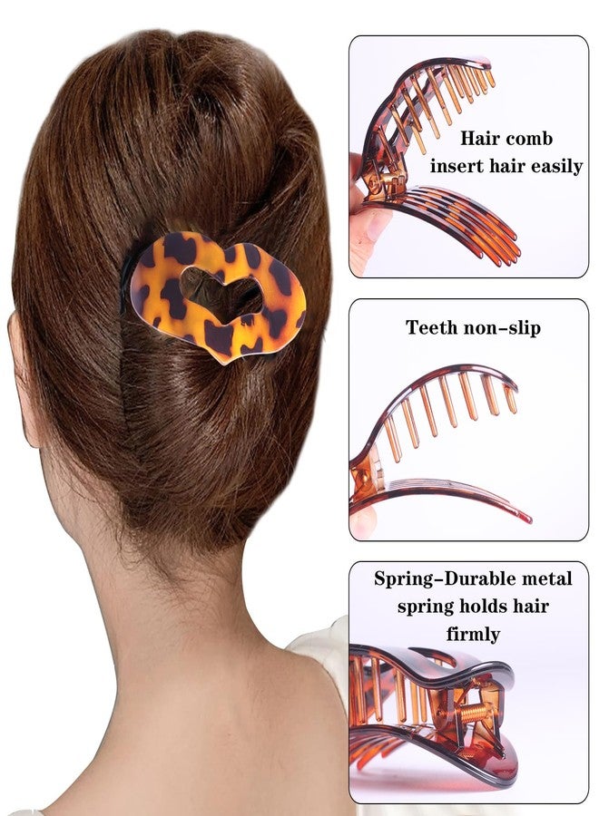 Aaiffey Flat Hair Clips for Women,Flat Claw Clips Lay Down Clips for Hair French Duck Billed Strong Hold Jaw Claw for Thick Thin Hair 4 Pcs - Image 2