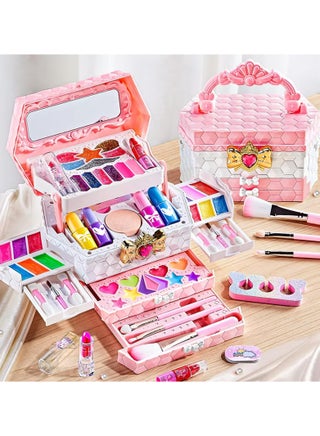 مجموعة مكياج للأطفال للبنات، مجموعة مكياج حقيقية للبنات، ألعاب مكياج آمنة وقابلة للغسل وغير سامة للأطفال من سن 4 و5 و6 و7 سنوات فما فوق، هدايا عيد الميلاد - view 5