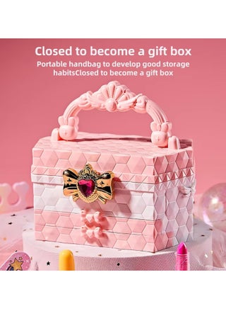 مجموعة مكياج للأطفال للبنات، مجموعة مكياج حقيقية للبنات، ألعاب مكياج آمنة وقابلة للغسل وغير سامة للأطفال من سن 4 و5 و6 و7 سنوات فما فوق، هدايا عيد الميلاد - view 4