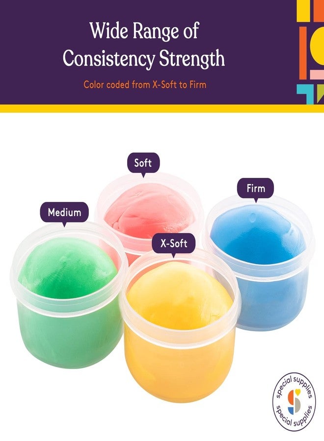 Special Supplies Therapy Putty for Teens and Adults - Resistive Hand Exercise Stress Relief Therapy Putty Kit, Set of 4 Strengths, Three Ounces of Each Putty (Primary Colors) - Image 2