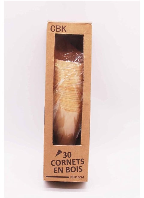 Wooden Cone Refill 30Pcs Set Waffle Cone Holder For Ice Cream Cones Snow Cone Hand Roll Sushi Popcorn Sweets Savory Cbb92819