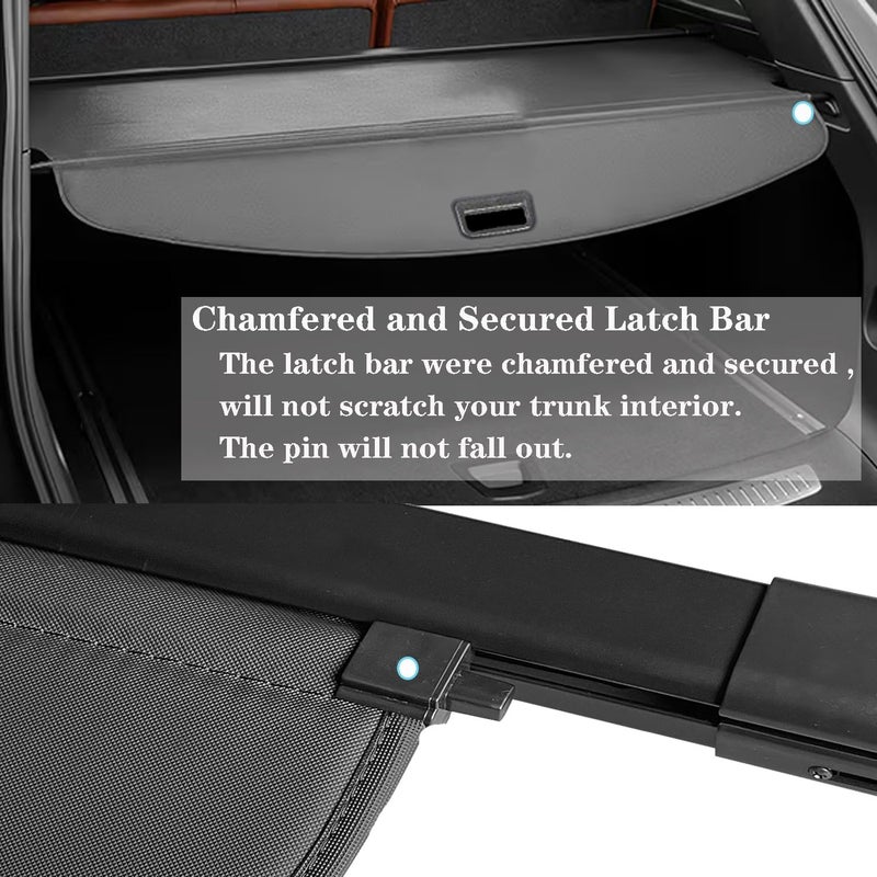 Vesul Tonneau Cover for Cadillac XT5 2017-2019 - Black Cargo Cover - Image 3