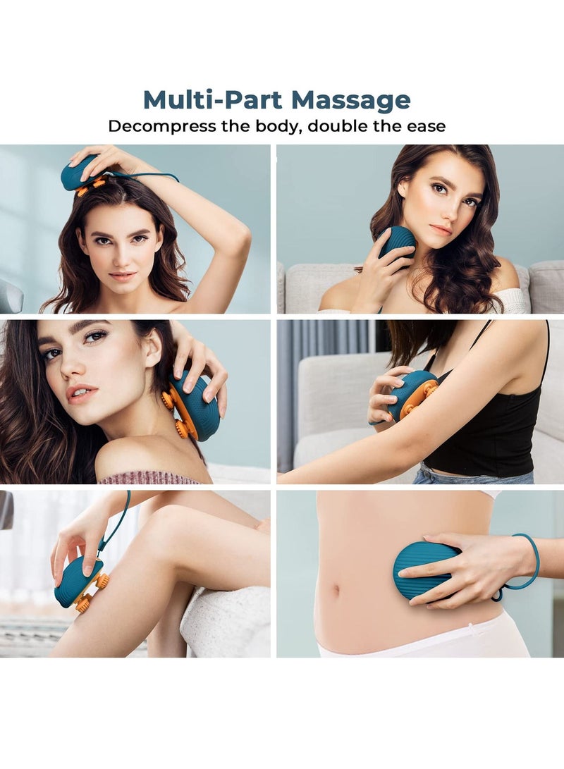 Excefore Electric Scalp Massager, Wireless Portable Head Massager with 4 Replacement Massage Head, IPX7 Waterproof, 2 Modes, USB Rechargeable Scalp Massager for Shower and Bath - Image 4