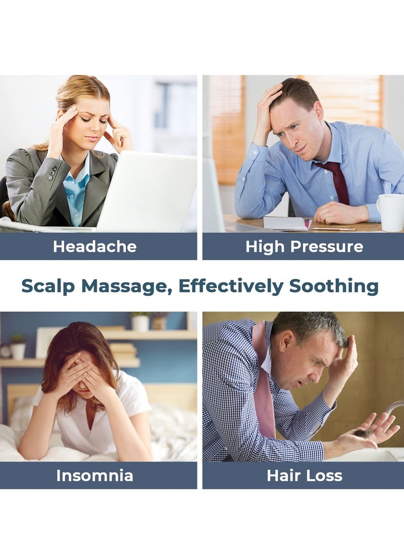 Excefore Electric Scalp Massager, Wireless Portable Head Massager with 4 Replacement Massage Head, IPX7 Waterproof, 2 Modes, USB Rechargeable Scalp Massager for Shower and Bath - Image 3