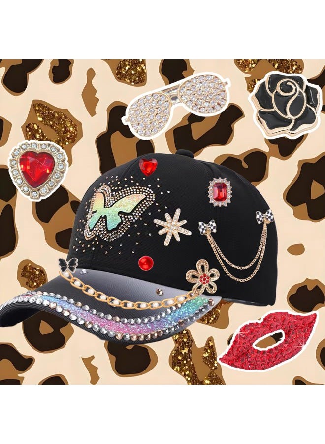 RoedCuoo 98 Pcs Junk Socks Charms Kit, Brooches and Pins for Women,ShoeCharms with Bows,Sneakers DIY Kit with Pearls Rhinestones Chains,DIY Accessories for Decorating and Personalizing Socks,Hat Clothes - Image 4