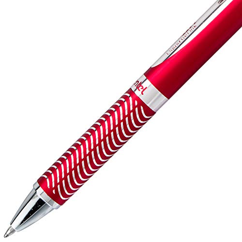 PENTEL EnerGel Alloy Retractable Liquid Gel Pen, Red Barrel, Black Ink, 1 pack (BL407B-A) - Image 3