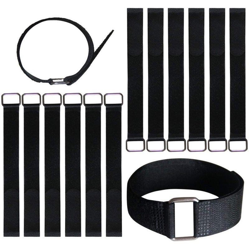 VIGAER 12 inch Reusable Fastening Cable Straps - Hook and Loop Fixing Straps - 12 Pack - Image 1