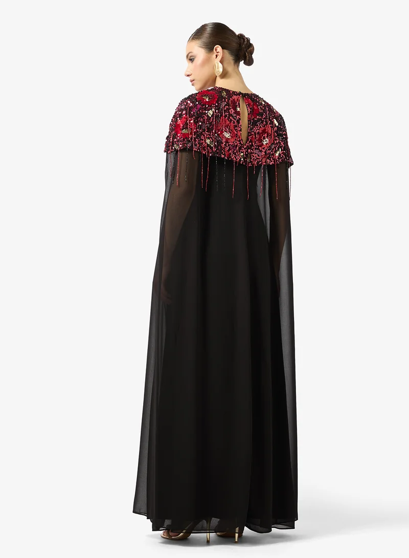 Frock and Frill Embellished drape maxi dress