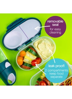 b.box Snack Box (2-Pack) For Kids & Toddlers: 2 Compartment Snack Containers, Mini Bento Box, Lunch Box. Leak Proof, Bpa Free, Dishwasher Safe. Ages 4 Months+ (S'Shake + Lilac Pop, 12Oz Capacity)  - Image 5