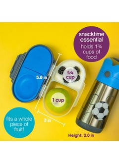 b.box Snack Box (2-Pack) For Kids & Toddlers: 2 Compartment Snack Containers, Mini Bento Box, Lunch Box. Leak Proof, Bpa Free, Dishwasher Safe. Ages 4 Months+ (S'Shake + Lilac Pop, 12Oz Capacity)  - Image 2