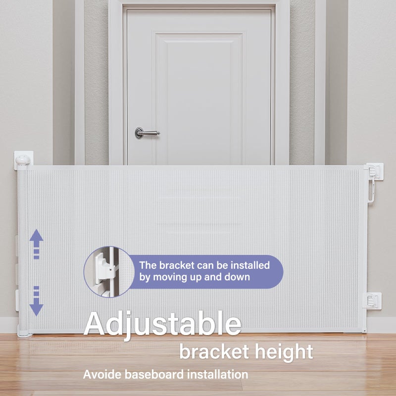 probebi Retractable Baby Gates No Drilling, PRObebi Retractable Dog Gate for The House Extends to 54" Wide 33" Tall, Gates for Baby Indoor, Stair Gate for Outdoor, Staris, Hallways, Doorways, Deck, Porch - Image 2
