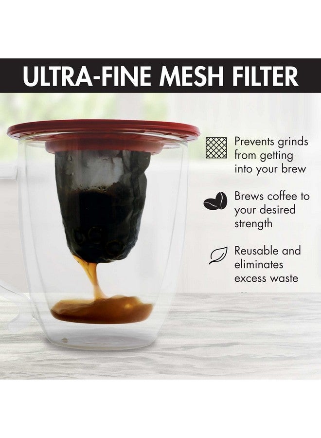 Primula Brew Buddy Portable Pour Over, Reusable Fine Mesh Filter, Dishwasher Safe, Single Serve Coffee or Tea at Any Strength, Ideal for Travel or Camping, Red, 2-Pack - Image 3