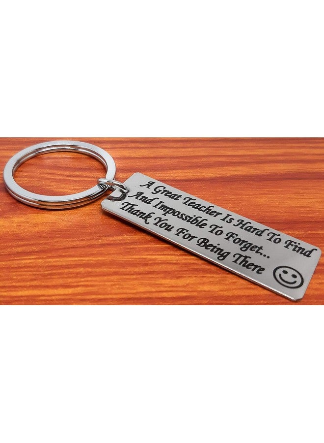 Aura A Great Teacher is Hard to Find Appreciation Gift for Professor Teachers Day Stainless Steel Silver Key Chain - Image 4