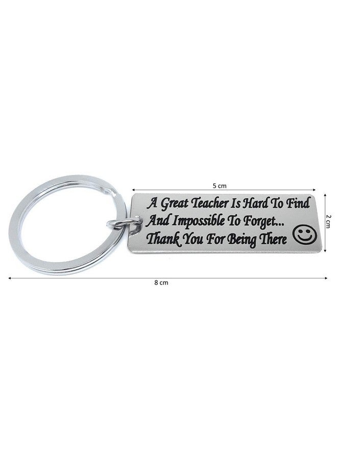 Aura A Great Teacher is Hard to Find Appreciation Gift for Professor Teachers Day Stainless Steel Silver Key Chain - Image 2