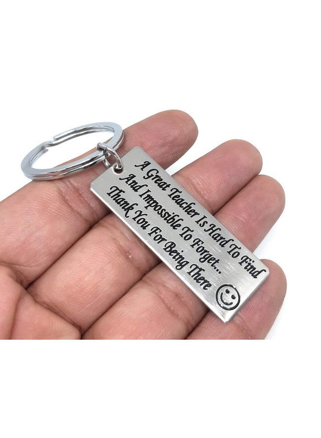 Aura A Great Teacher is Hard to Find Appreciation Gift for Professor Teachers Day Stainless Steel Silver Key Chain - Image 3