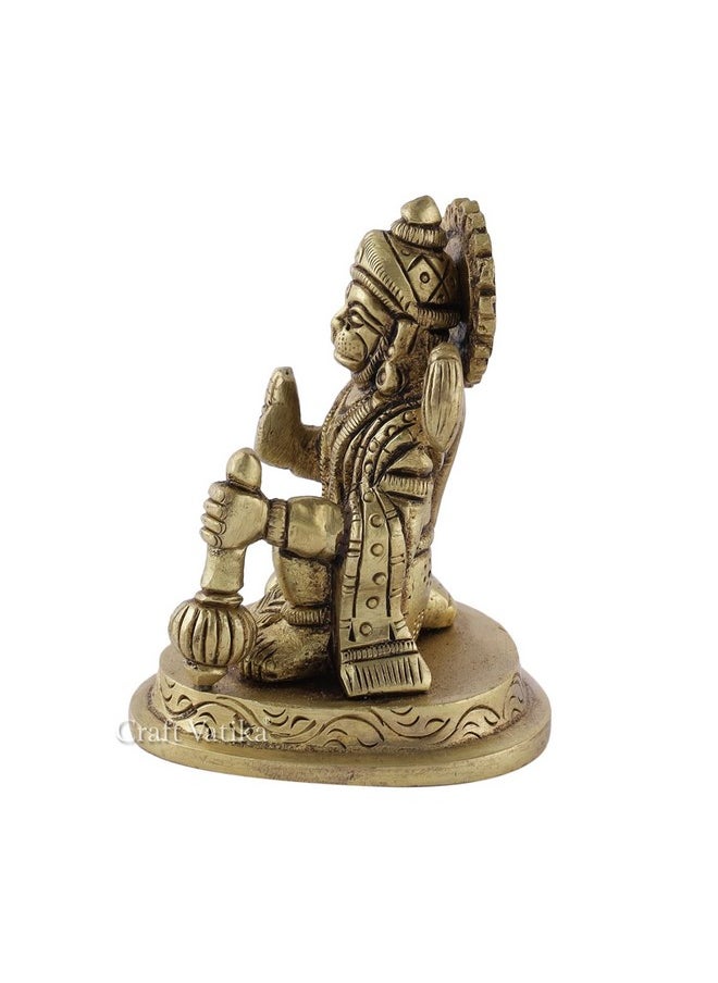 Collectible India Collectible India Lord Hanuman Statue Religious Strength God Sculpture Figurine - Bajrangbali Murti for Puja Ghar (Size 7cm x 5cm)  - Image 4