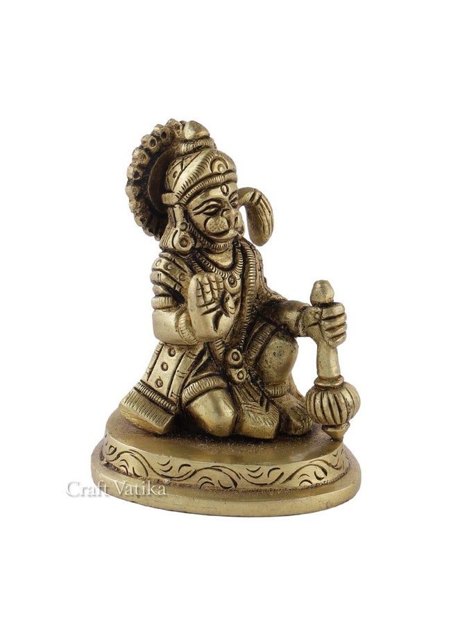 Collectible India Collectible India Lord Hanuman Statue Religious Strength God Sculpture Figurine - Bajrangbali Murti for Puja Ghar (Size 7cm x 5cm)  - Image 3