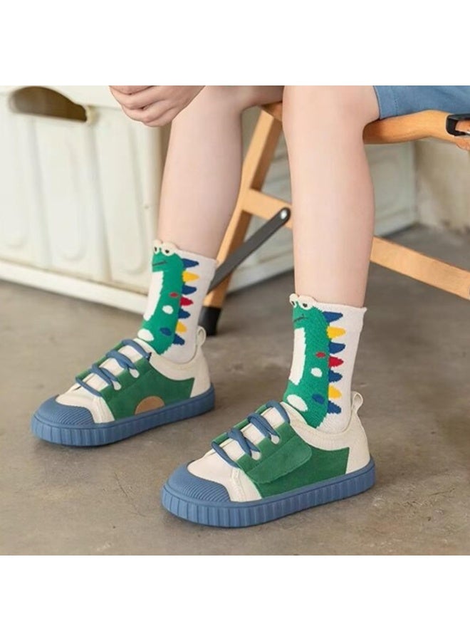 SANMUGEED 5 Pairs Soft Cotton Socks Crew Ankle Sock with Dinosaur Design Cute Pattern Dress for Spring/Summer/Autumn - Image 5
