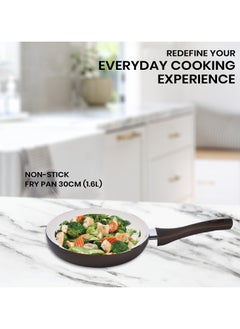Sweet Home Ceramic Frying Pan Set - 22 CM | PFOA Free, Oven Safe, Induction Compatible, Dishwasher Safe, Grey/Cream  - Image 5
