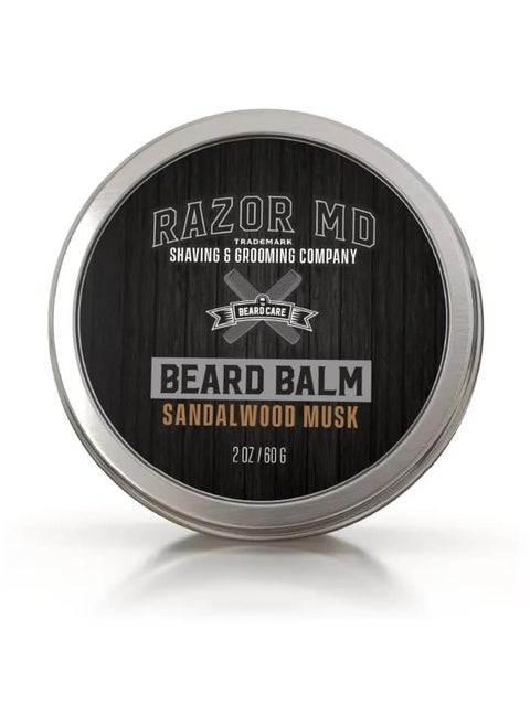 Natural Beard Balm for Men with NonGreasy and Smooth Formula for Styling and Healthy Beard Growth Perfect for Sensitive and All Types of Skin Sandalwood Scent 2 oz