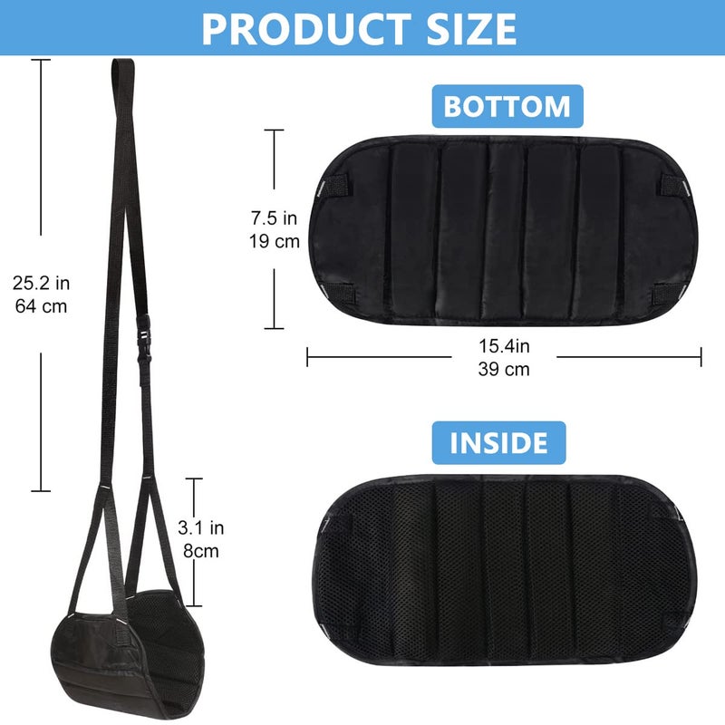 HASTHIP HASTHIP Airplane Footrest Hanging Travel Foot Rest with Storage Bag Airplane Travel Accessories Foot Hammock Portable Plane Leg Rest Provides Relaxation and Comfortable for Long Flight Black  - Image 2