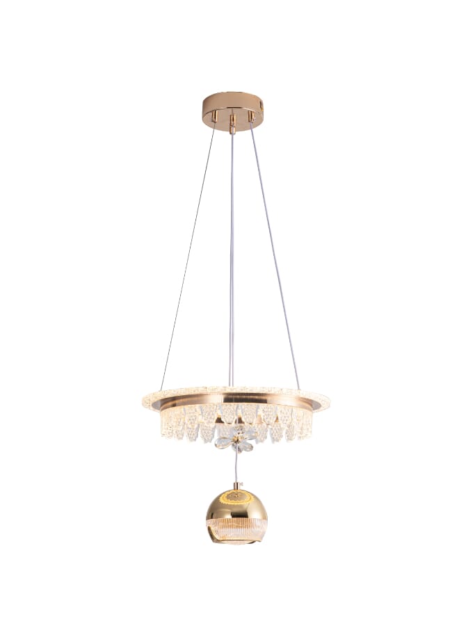 بيست باور ثريا ليد أكريليك حديثة 6731 بثلاث مستويات إضاءة، 86 وات، شكل دائري، مصباح معلق واحد، بطول قابل للتعديل (80 سم) - مثالية لغرف المعيشة والطعام والنوم - Image 2