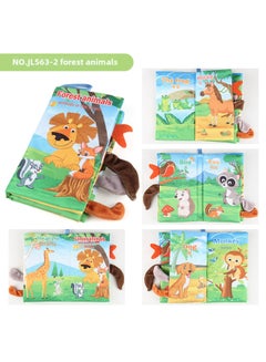 Generic Baby's Sea, Land And Air Tail Cloth Book Ocean Forest Flying Animal Palm Book Early Education Toy With Ringing Paper-Color:Chinese And English 4 Pages 8 Sides Animal Tail Cloth Book 38g Volume 50g  - Image 1