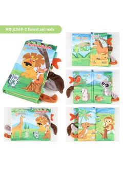 Generic Baby's Sea, Land And Air Tail Cloth Book Ocean Forest Flying Animal Palm Book Early Education Toy With Ringing Paper-Color:Chinese And English 4 Pages 8 Sides Animal Tail Cloth Book 38g Volume 50g  - Image 1