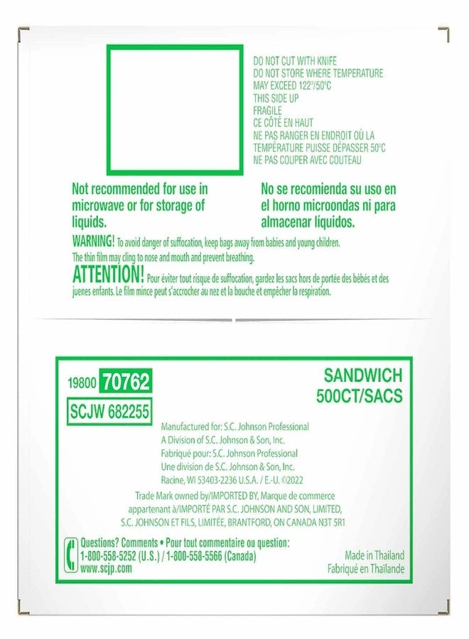 Ziploc 682255 Resealable Sandwich Bags, 1.2mil, 6 1/2 x 6, Clear, Box of 500 - Image 5