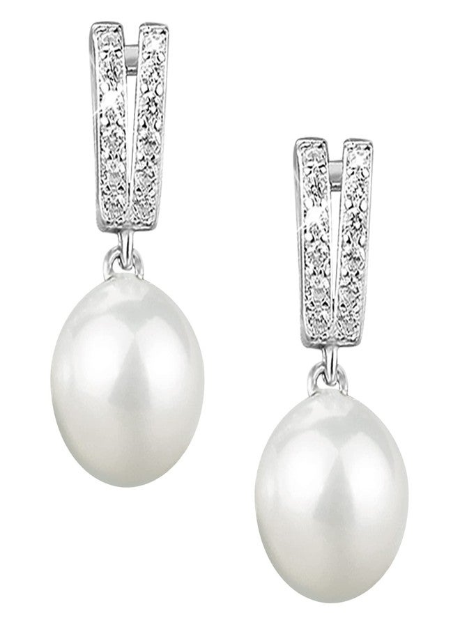 Peora Pearl Studded Silver Plated Drop & Dangle Earrings Fashion Wear Stylish Jewellery Gift for Girls & Women (PX8E117) - Image 1