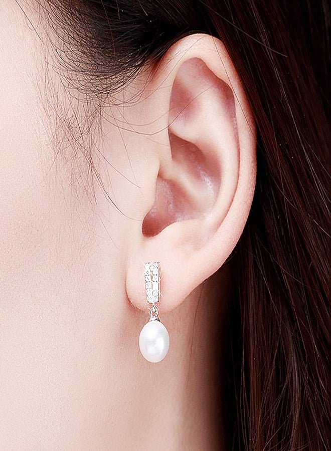 Peora Pearl Studded Silver Plated Drop & Dangle Earrings Fashion Wear Stylish Jewellery Gift for Girls & Women (PX8E117) - Image 3