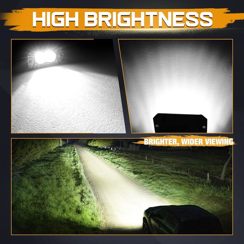 Niking Auto مصابيح LED المدمجة، نيكينغ أوتو قطعتان 3 بوصة مصابيح قيادة مثبتة بشكل منخفض 40 واط فيضان ضباب خارج الطريق خندق صغير ضوء احتياطي عكسي صدّام منخفض مكعبات LED مصابيح عمل للشاحنات بيك أب UTV AUV SUV قارب - Image 4