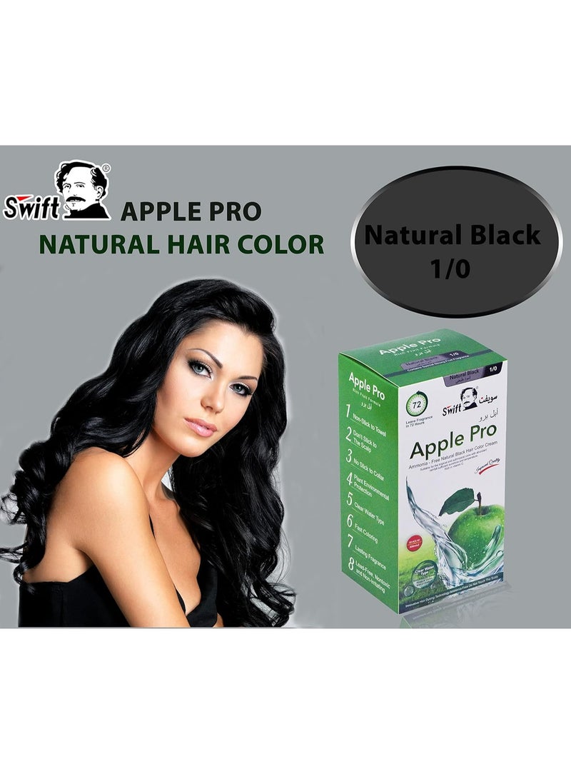 سويفت كريم صبغة للشعر ابل برو بتركيبة متطورة وتغطية 100% الابيض من سويفت ، بلون اسود طبيعي 500 مل - Image 2