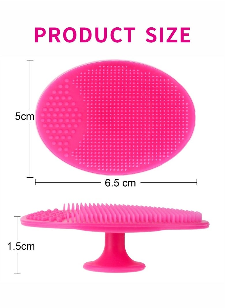 HieerBus - Silicone Baby Bath Brush,Baby Shampoo Brush Face Brush for Cradle Cap, Eczema, 2pcs (red+blue) - Image 1