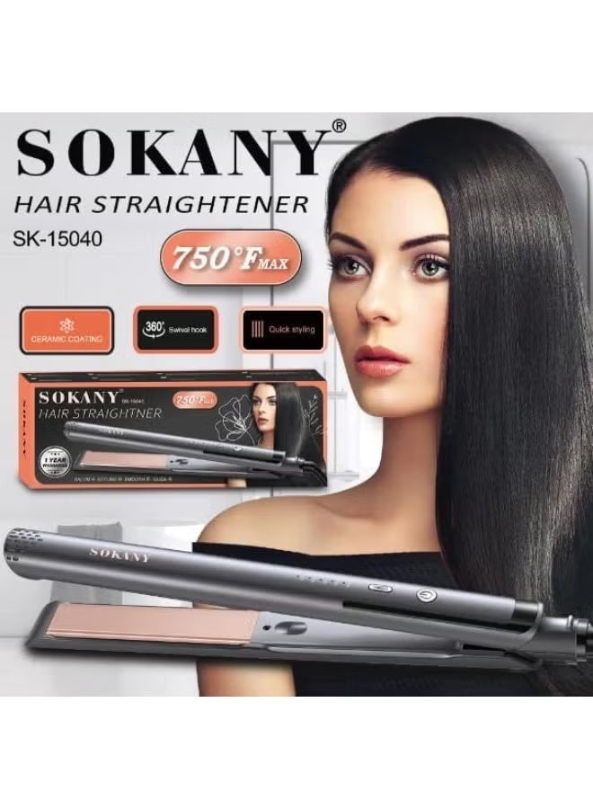 sokany SK-15040 Hair Straightener - Black - Image 3