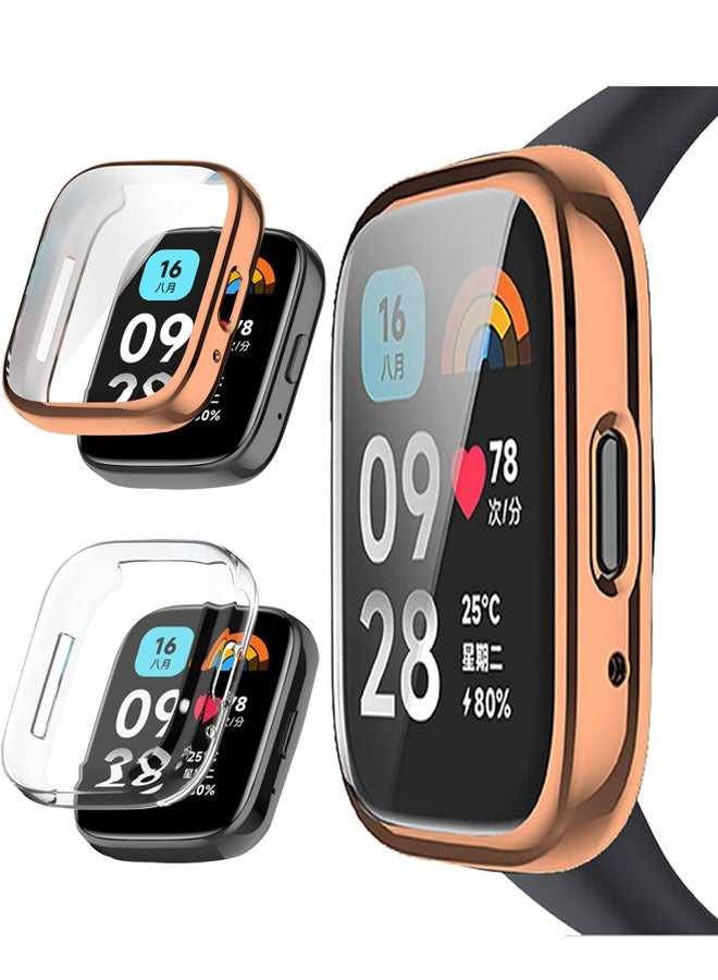 حافظة مكونة من عبوتين متوافقة مع حافظة Xiaomi Redmi Watch 3 lite / Xiaomi Redmi Watch 3 النشطة المصنوعة من مادة TPU المقاومة للصدمات - Image 1