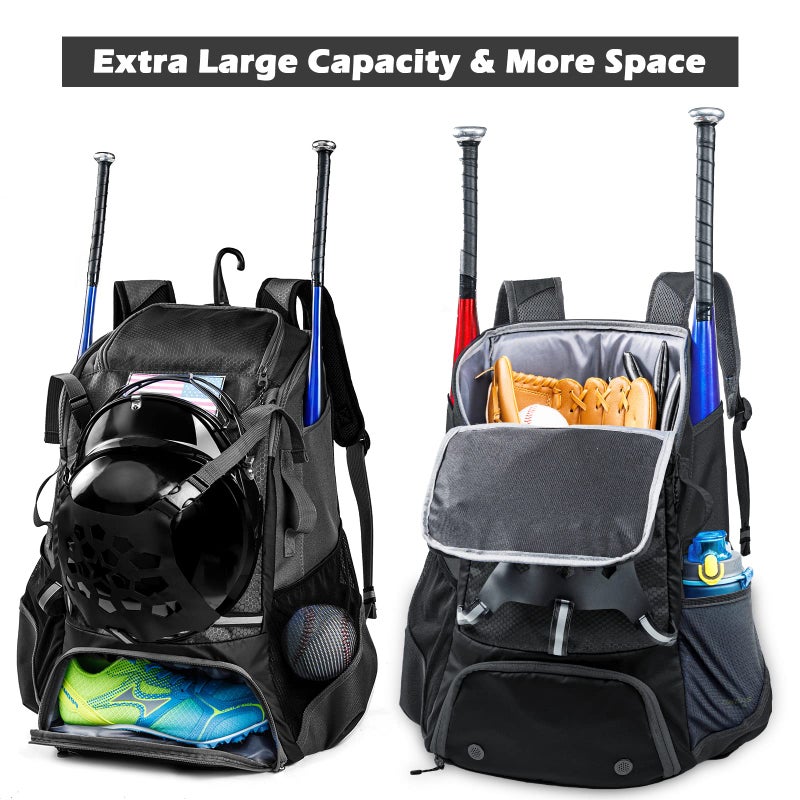 VIGEGARI Youth Baseball Backpack - Adults Bat Bag, Softball Equipment & Accessories Holder for Bat, Glove, Helmet, Shoes - Image 4