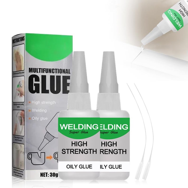 2025 Upgrade Multifunctional Super Glue High Strength Instant Bonding Adhesive for Metal Wood Ceramics Leather Glass 2PCS - Image 1