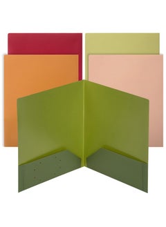Mr. Pen Plastic Folders With Pockets 5 Pcs Assorted Colors 2 Pocket Folder Plastic 2 Pocket Folders For School Folders Two Pocket Folder 2 Pocket Plastic Folders Plastic Pocket Folder  - Image 1