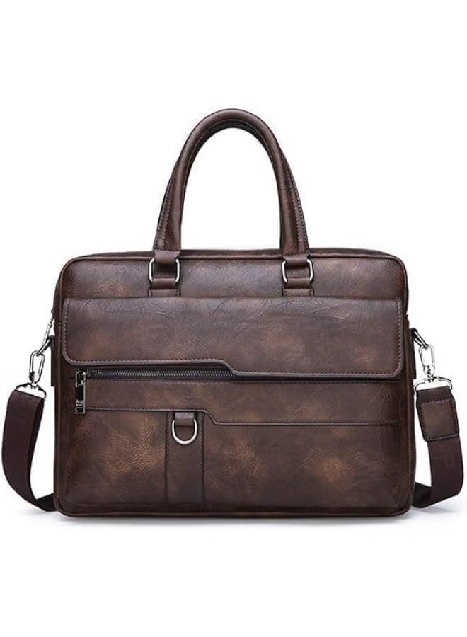 Businessmen's briefcase and laptop bag – for accountants and lawyers – brown – contemporary design - Image 1