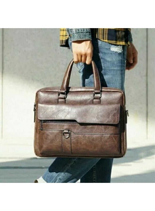 Businessmen's briefcase and laptop bag – for accountants and lawyers – brown – contemporary design - Image 2