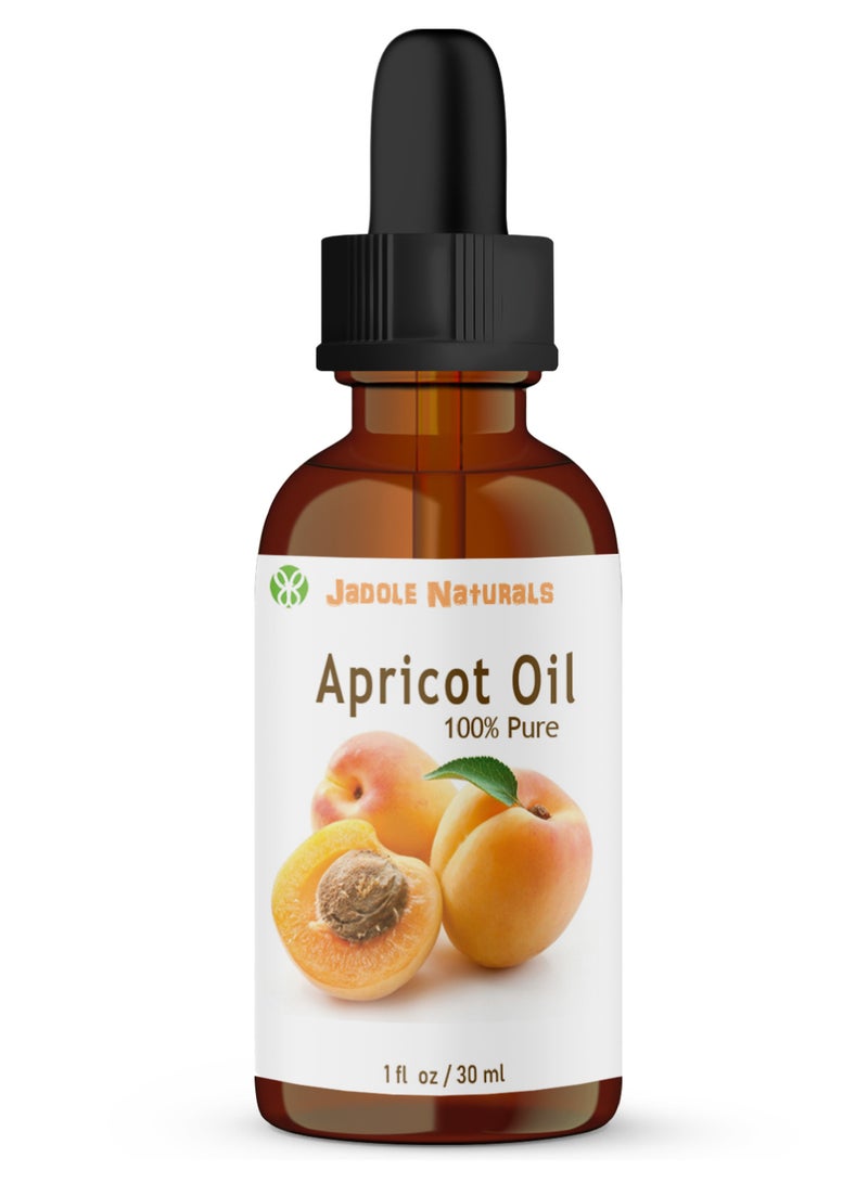 Jadole Naturals Apricot Oil - 30ml, Rich in Antioxidants & Vitamin E | Deep Moisturizer for Face, Skin & Hair Growth - Image 1